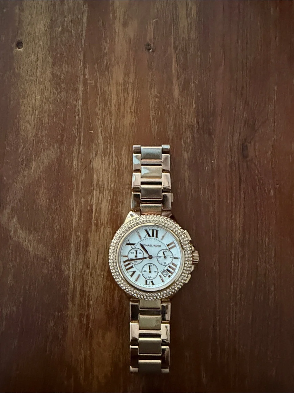 Michael Kors Rose Gold Women's Crystal Bezel Bracelet Watch